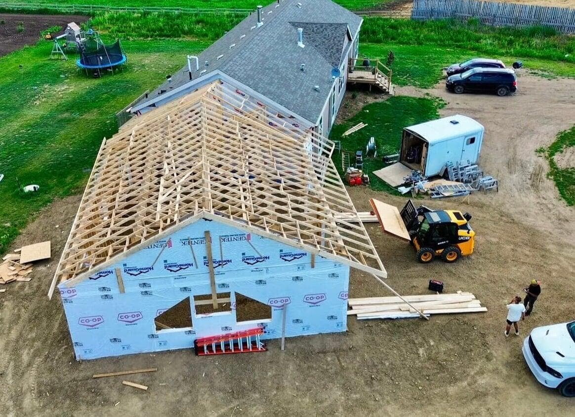 Hermes residential roof framing project
